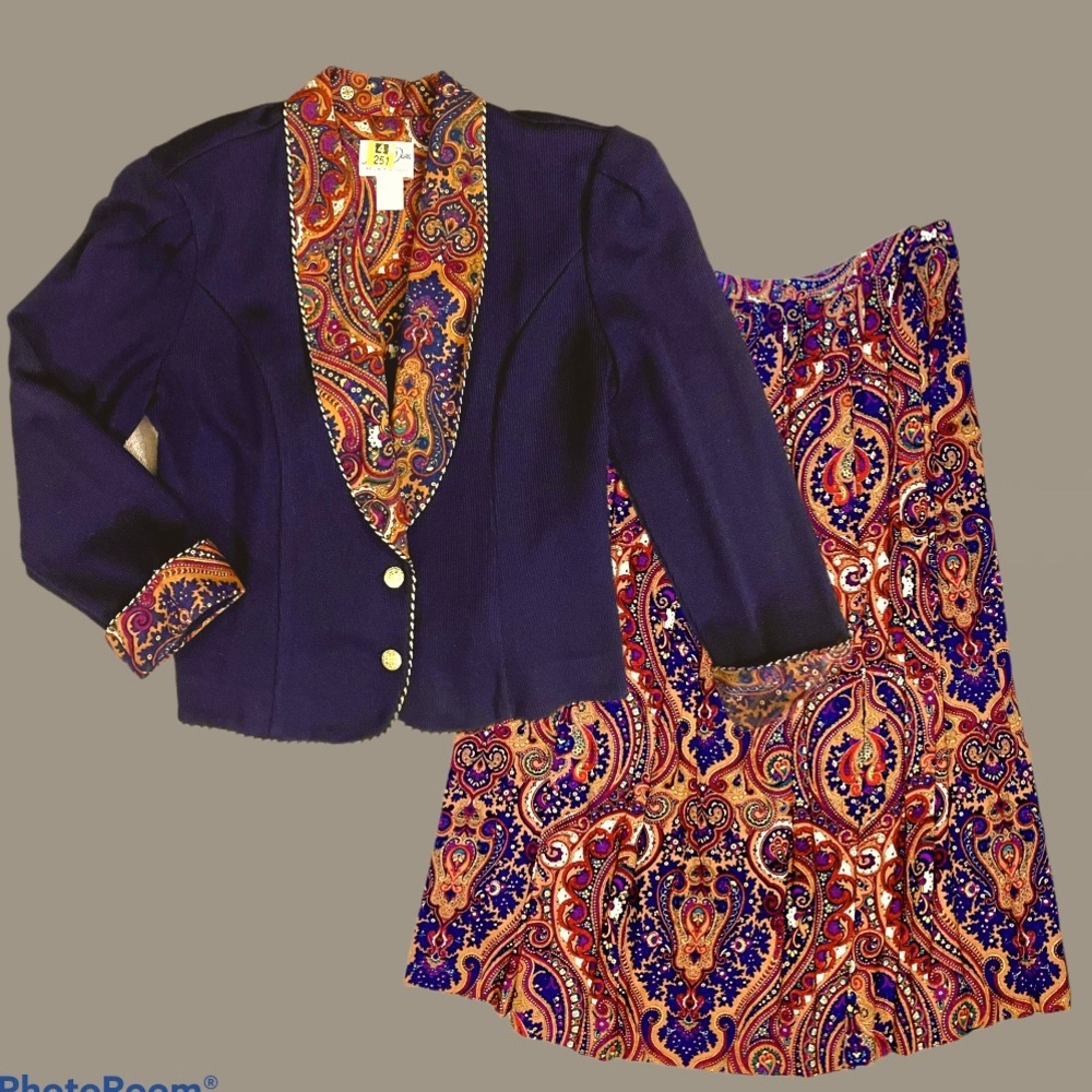 VINTAGE skirt & Jacket by Linda Hutley. Sz 13/14